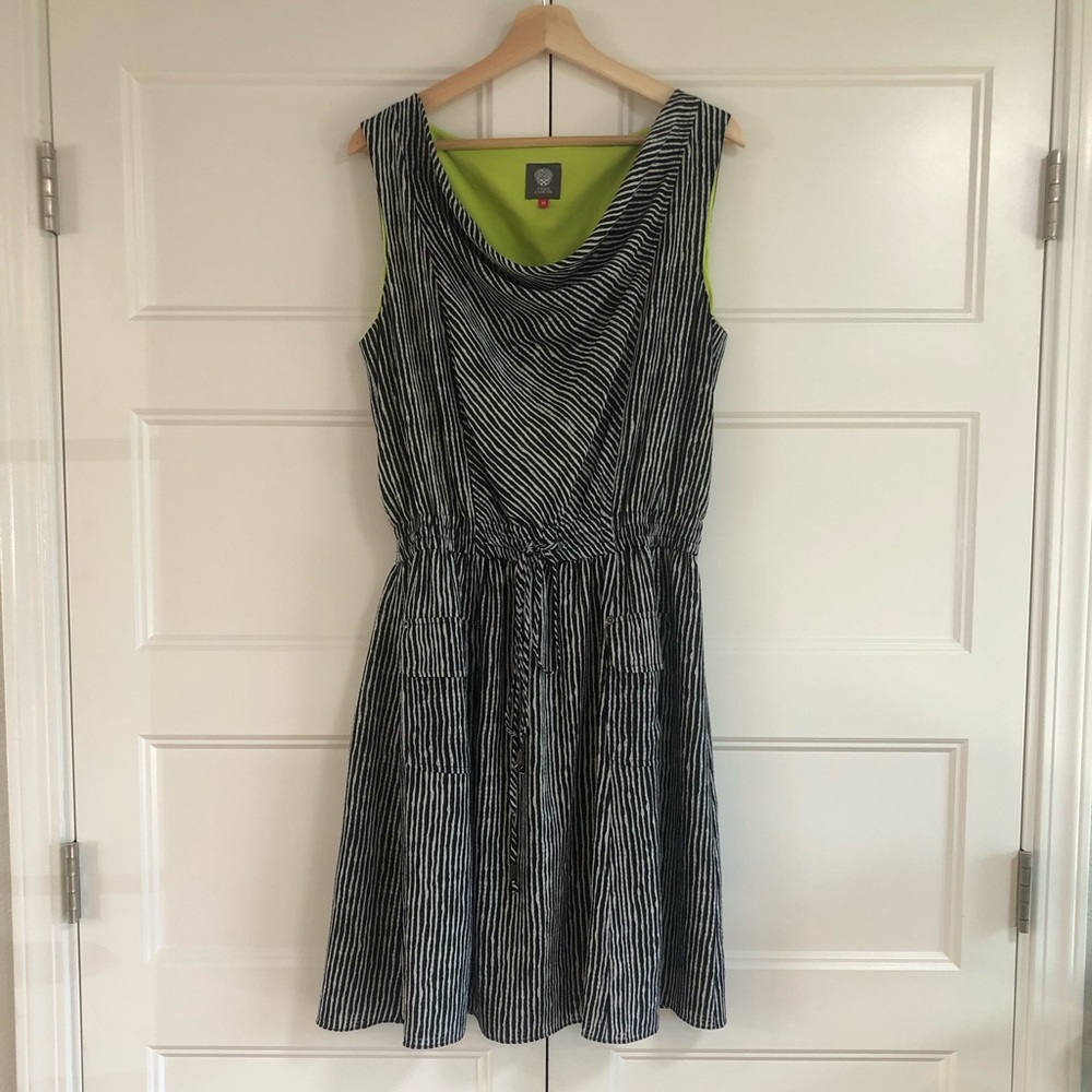Vince Camuto Black and White Striped Dress